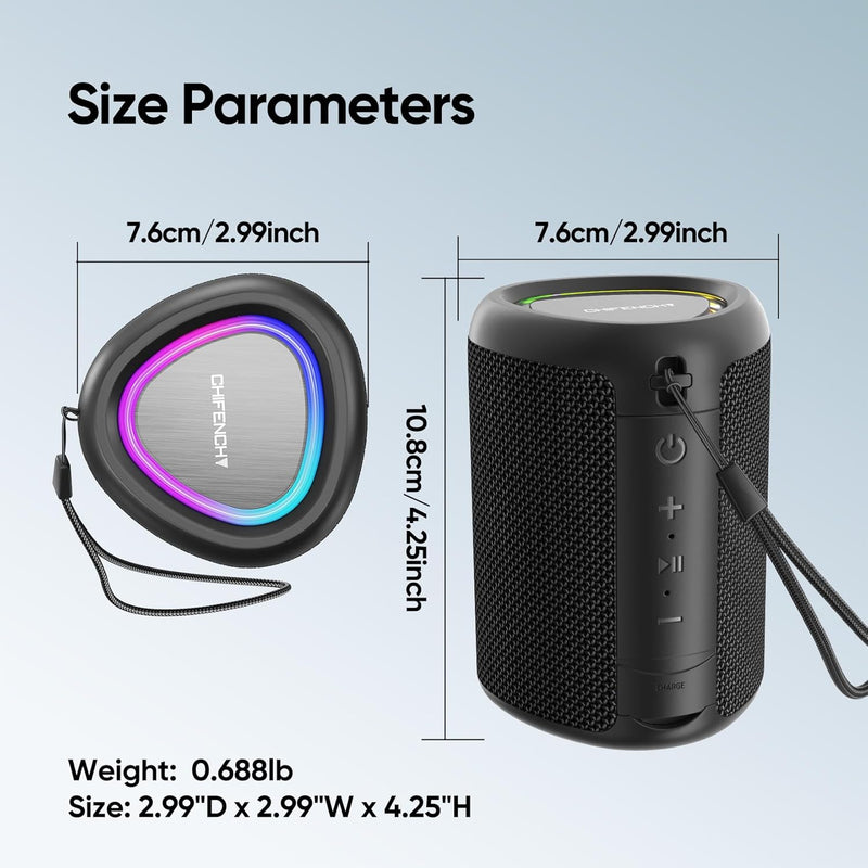 CHIFENCHY portable Bluetooth speaker with LED lights

CHIFENCHY waterproof wireless speaker for outdoor use

CHIFENCHY mini speaker with powerful bass and clear sound

CHIFENCHY Bluetooth 5.3 speaker with long battery life

CHIFENCHY TWS pairing speaker for stereo sound

CHIFENCHY compact speaker with AUX and TF card input

CHIFENCHY IPX5 waterproof small speaker for travel

CHIFENCHY wireless speaker with beat-synced LED show